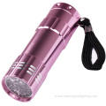 Colorful Aluminum Flashlight 9 LED 3AAA Pocket Light